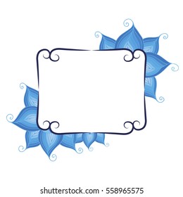 Frame for your text with floral background. Greeting card, invitation, banner. Vector illustration.