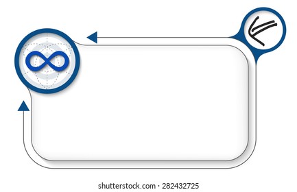 Frame for your text with infinity symbol and arrow
