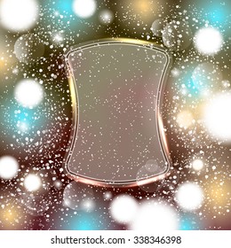Frame for your text on the background with light effect. Vector illustration.