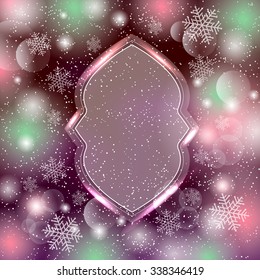 Frame for your text on the background with light effect. Vector illustration.