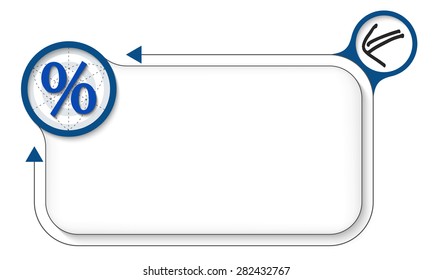 Frame for your text with percent symbol and arrow