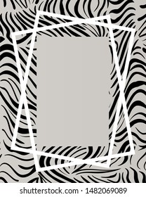 Frame Zebra Stripes. Background. Vector.