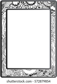 Frame zentangle Floral hand drawn Vector image