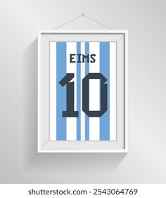 Emoldurado Argentina Jersey Wall Art com icônico número 10