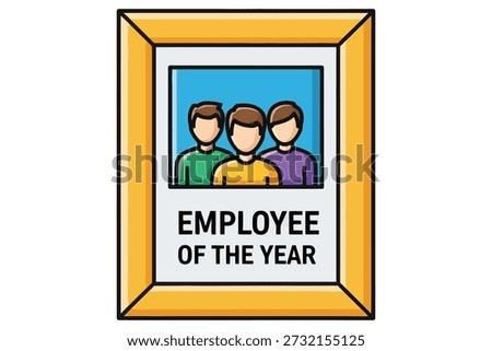 Framed award for employee of the year, recognizing three top-performing staff members for their outstanding contributions