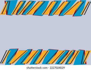 Framed background with abstract colorful stripes pattern and with some copy space area