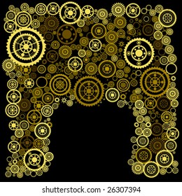 framed background with sprockets