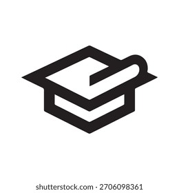 Framed Education Symbol Combining Open Book And Graduation Cap