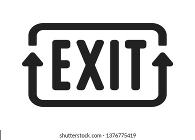 Framed exit sign with arrows pointing the way