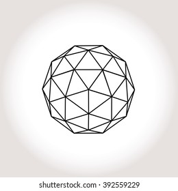 Framed Geosphere logotype icon creative ball structure