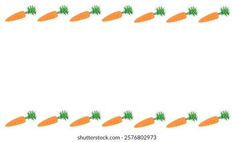 Framed illustration with carrots above and below.