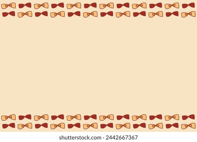 Framed illustration of hand-drawn brown and orange ribbons on beige background