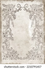 Framed Journal Paper - Digital Instant Download. Old vintage paper with glowing center and grunge vignette
