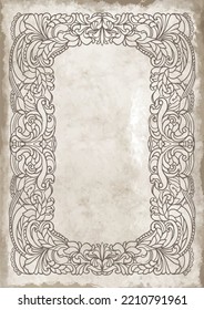 Framed Journal Paper - Digital Instant Download. Old vintage paper with glowing center and grunge vignette
