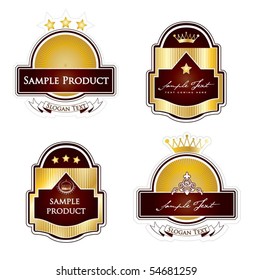 Framed labels set in editable vector format