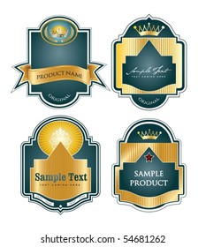 Framed labels set in editable vector format