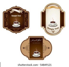 Framed labels set in editable vector format