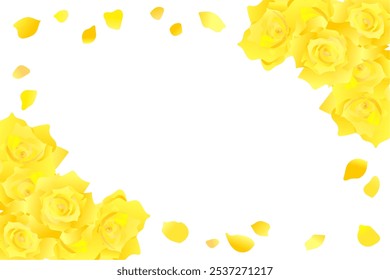 Framed material made of beautiful yellow roses illustration