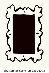 Espejo enmarcado. Icono de dibujo de Vector