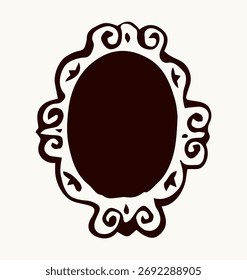 Framed mirror. Vector drawing icon