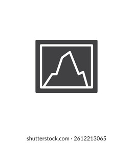 Framed mountain image vector icon. filled flat sign for mobile concept and web design. Photo gallery glyph icon. Symbol, logo illustration. Vector graphics