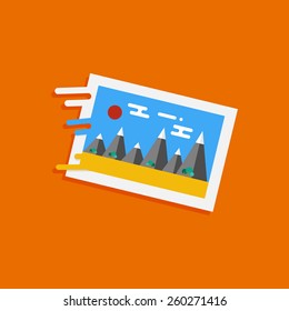 Framed picture icon. Flat design style. Vector Illustration for web and mobile applications