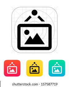 Framed picture icon. Vector illustration.