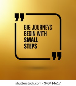 Framed Quote on Yellow Background - Big journeys begin with small steps