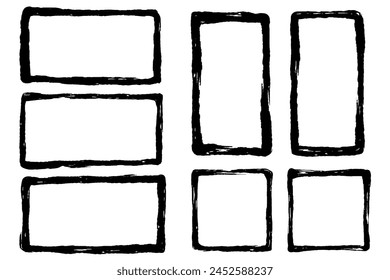 Framed set of brush painted squares