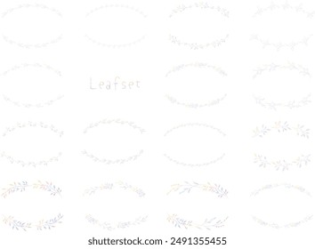 Framed set of semi-circular leaves.