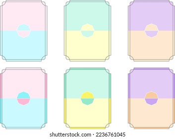 Framed set of two-tone card designs