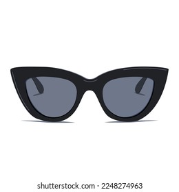 Framed sunglasses front view in flat technique vector illustration 