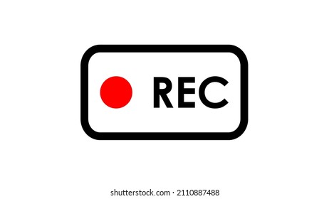 Framed Video-Aufnahmezeichen, rot-rec-Logo, derzeit Aufnahme.