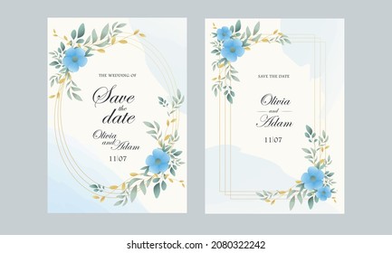 Framed wedding invitations with flowers