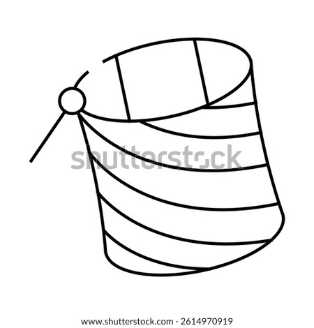 frameless kite flying line icon vector. frameless kite flying sign. isolated contour symbol black illustration