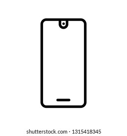 Frameless smartphone line icon, logo isolated on white background