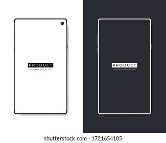 Frameless Smartphone Mockup Design Vector. Elegant Phone Icon Images
