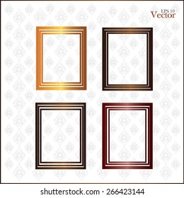 frame.Picture frame vector on line thai background.vector illustration.   
