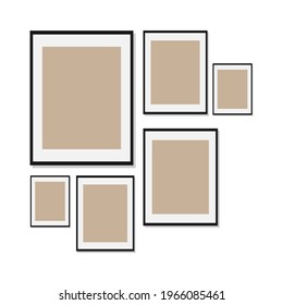 Frames arranged in a template isolated on white  background,  Vector Illustration EPS 10