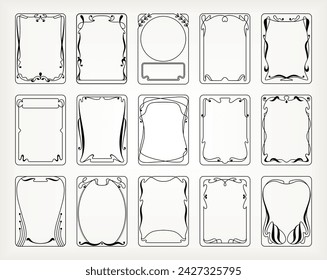Frames in art nouveau style for decoration and design