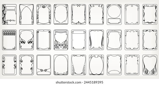 Frames in art nouveau style for decoration and design