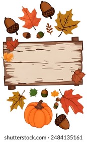 frames for autumn, full of dry leaves, pumpkins and pinecone themes