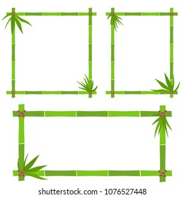 Frames of bamboo on a white background. Flat design, vector.