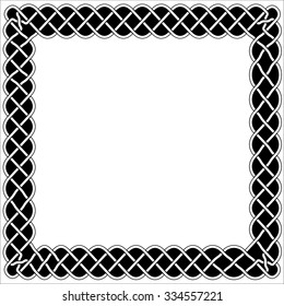 Frames, borders and black and white Celtic or Arabic style with knots and weaves patterns