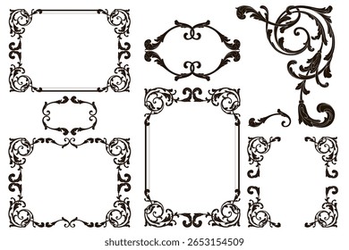 Frames And Borders. Classical baroque vector of vintage element for design. Decorative design element filigree calligraphy vector. You can use for wedding decoration of greeting card.