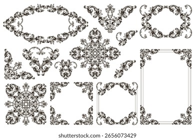 Frames And Borders. Classical baroque vector of vintage element for design. Decorative design element filigree calligraphy vector. You can use for wedding decoration of greeting card.