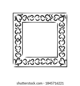 Frames and Borders Hand-Drawn Sketchy Scalloped Notebook Doodles Ornamental . picture frame vector sketch illustration