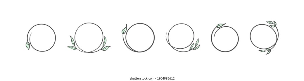 Enmarca ramas con hojas. Colección de coronas de laurel vintage. El laurel vector dibujado a mano deja elementos decorativos. Ilustración del vector