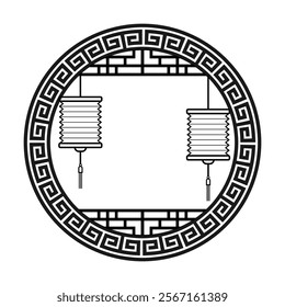 Frames of Chinese Style. vintage decorative isolated on white background vector illustration