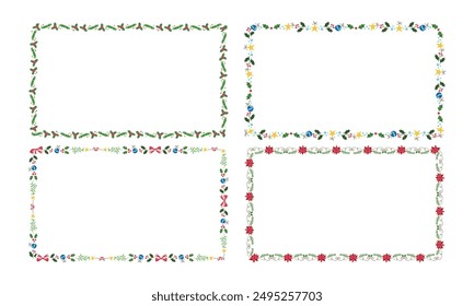 Frames collection for christmas season celebration, christmas wreath concept.